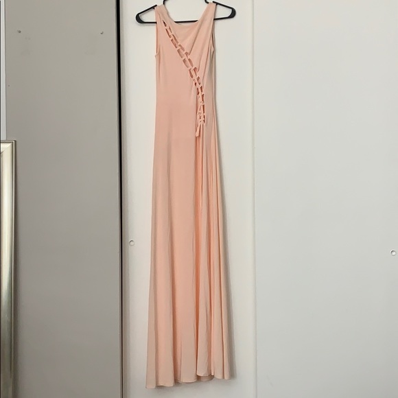 peach dress boohoo
